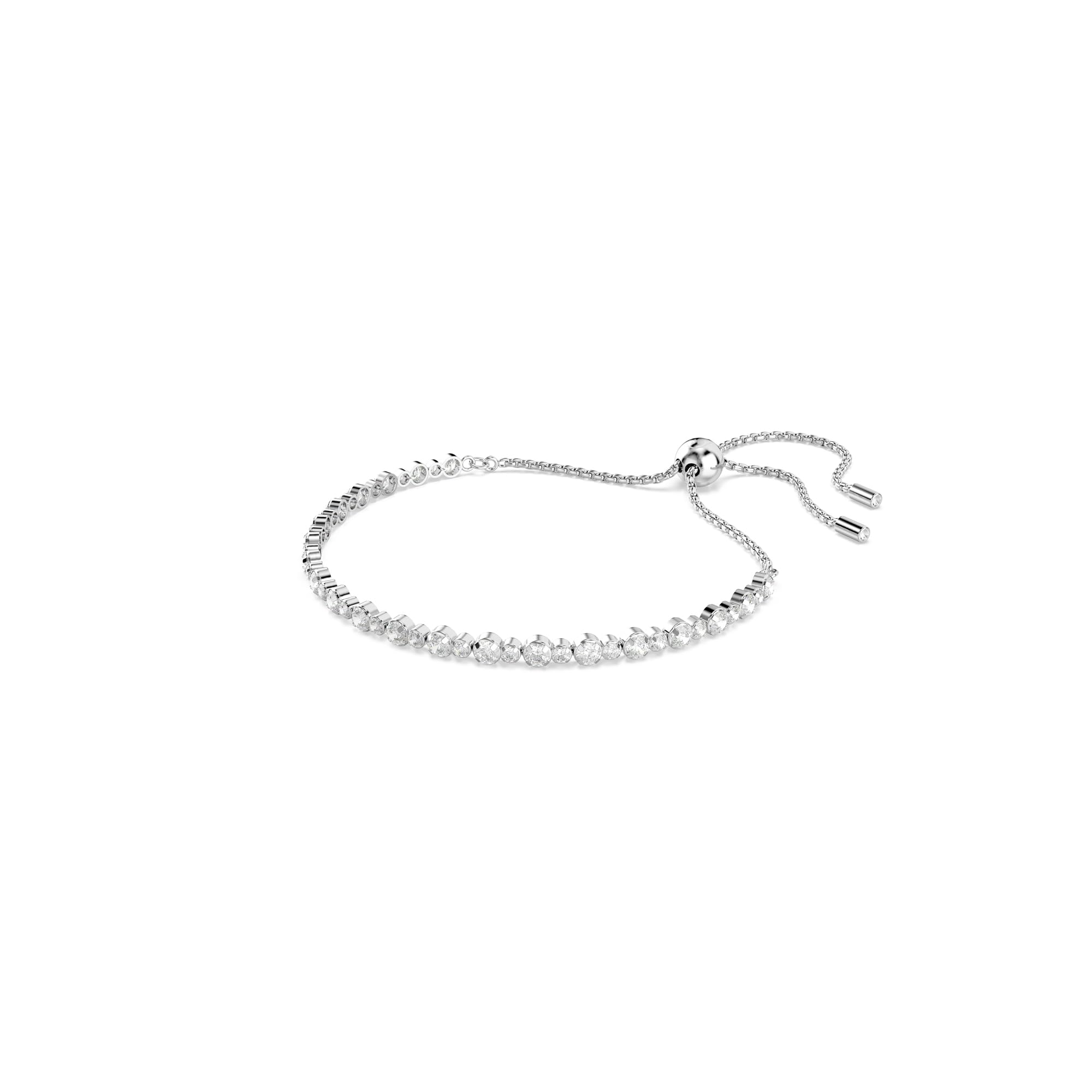 Swarovski Matrix Tennis bracelet, Mixed round cuts, clear, Rhodium finish