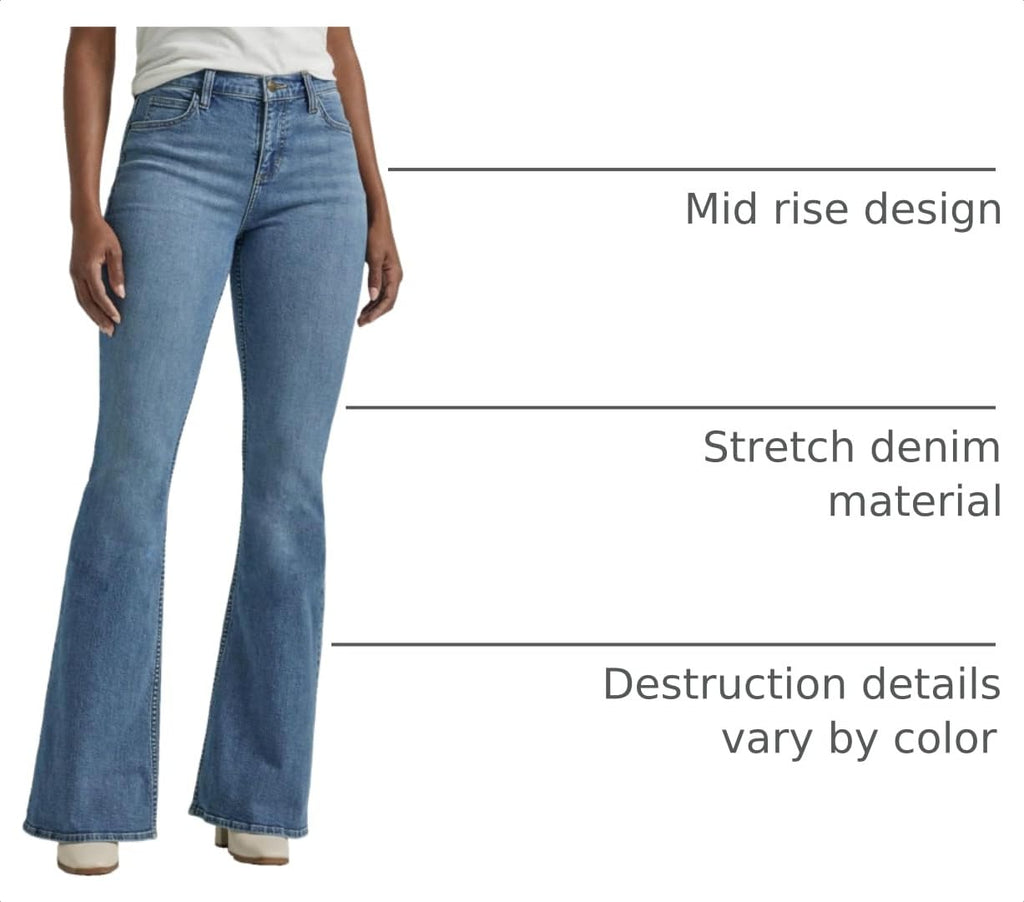 Lee Women's Legendary Mid Rise Flare Jean, Elevated Retro, 18