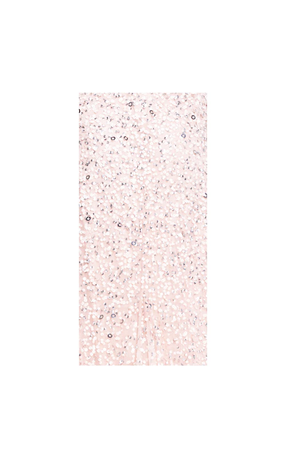 Adrianna Papell Women's Short Sleeve All Over Sequin Gown, Blush, 12