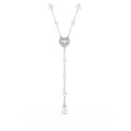 Swarovski Ariana Grande Y Style Crystal and Pearl Necklace in Rhodium Finish - Part of the Ariana Grande x Capsule Collection