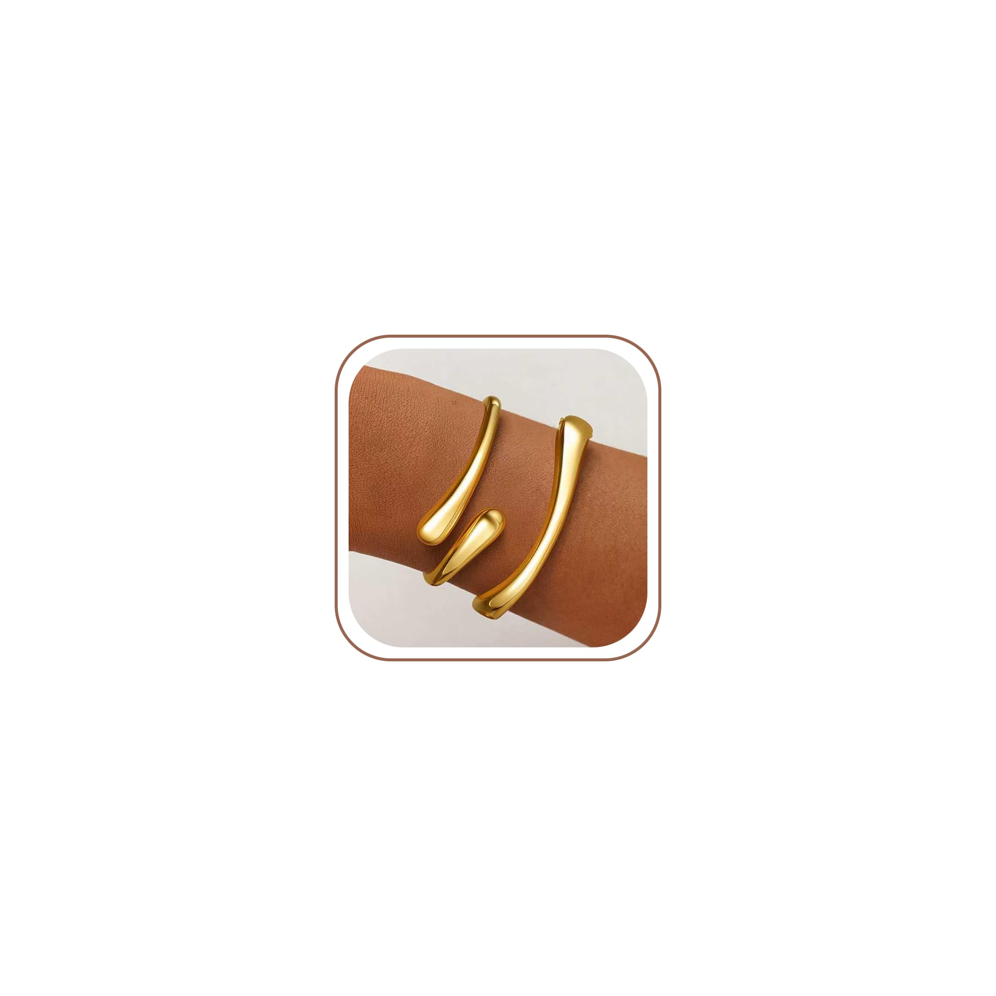 Decholly Gold Bracelets for Women Trendy, 18K Gold Plated Bangle Bracelet Set Chunky Twist Cuff Gold Bracelet Non Tarnish Waterproof Jewelry Gifts for Women
