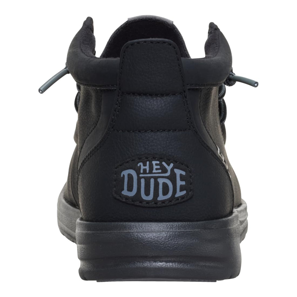 HEYDUDE Wally Mid Gripr Classic, Black/Black, Size 11, Men’s Boots, Men’s Pull On Boots, Water-Repellent, Comfortable & Lightweight