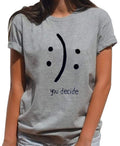 BLACKMYTH Women's T-Shirts Cotton Funny Grahpic Design Casual Short Sleeve Top Tees Grey X-Large