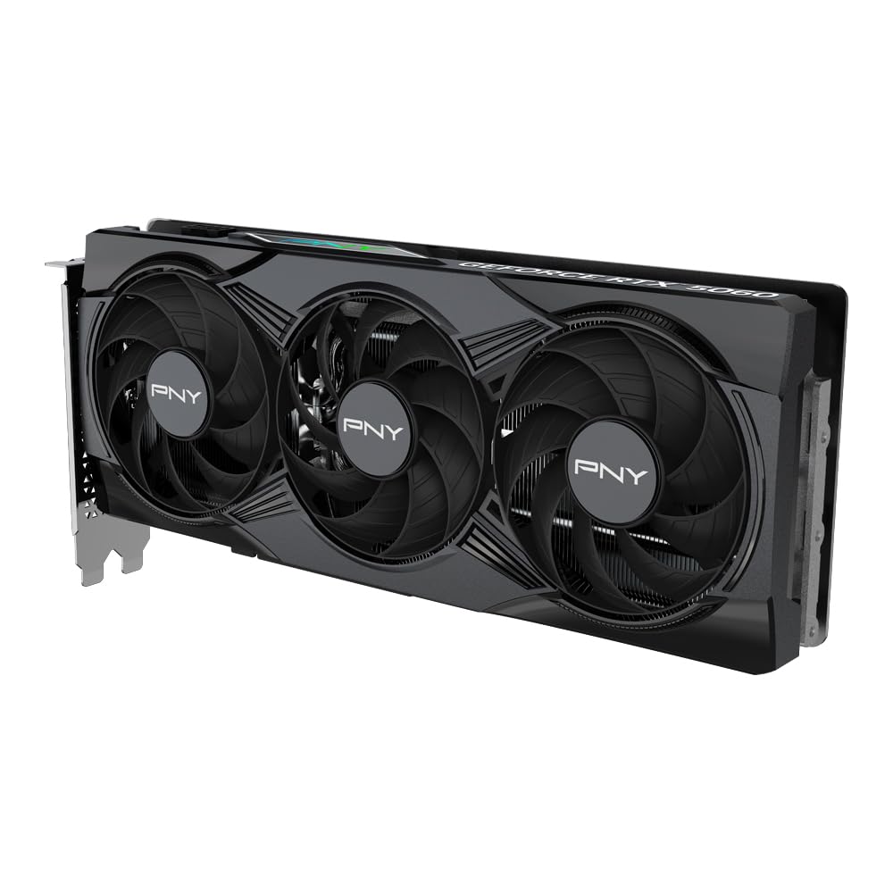 PNY NVIDIA GeForce RTX™ 5060 Epic-X™ ARGB OC Triple Fan, Graphics Card (8GB GDDR7, 128-bit, SFF-Ready, PCIe® 5.0, HDMI®/DP 2.1, 2-Slot, NVIDIA Blackwell Architecture, DLSS 4)
