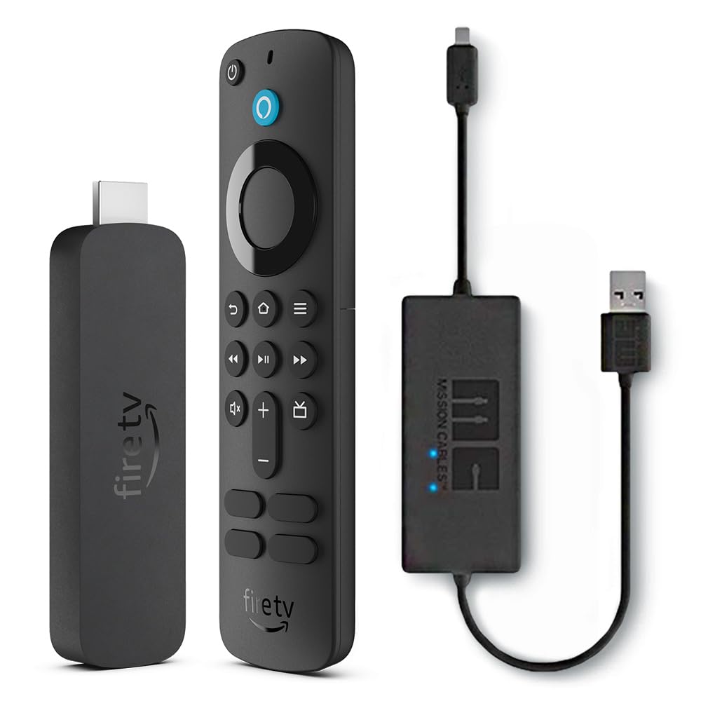 Amazon Fire TV Stick 4K with USB Power Cable (eliminates the need for AC adapter)