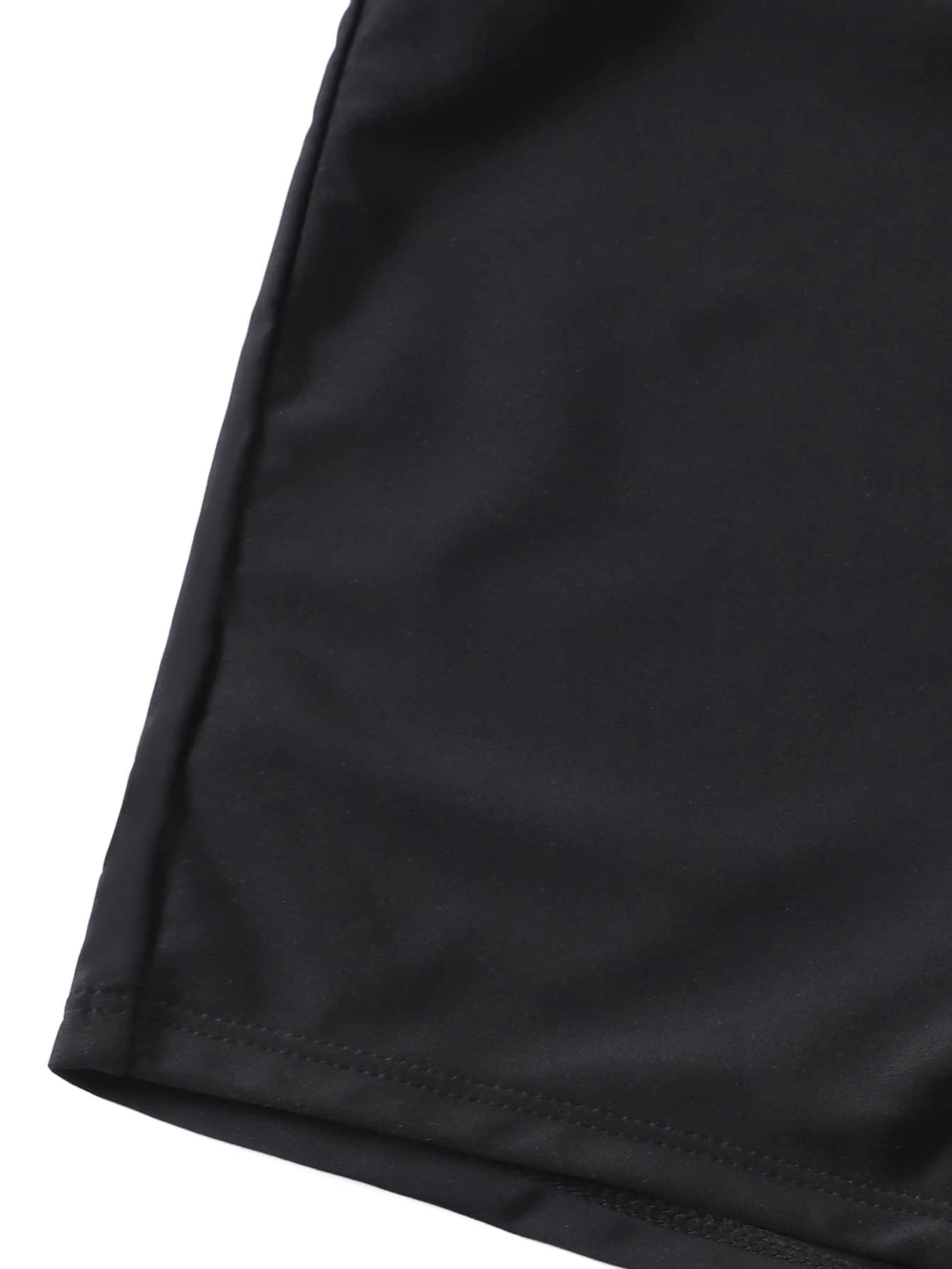 Lilosy Petite Tummy Control Drawstring High Waisted Bikini Set String Swimsuit Spaghetti Strap Cami Top and Tie Side Shorts 2 Piece Women Bathing Suit Black X-Small