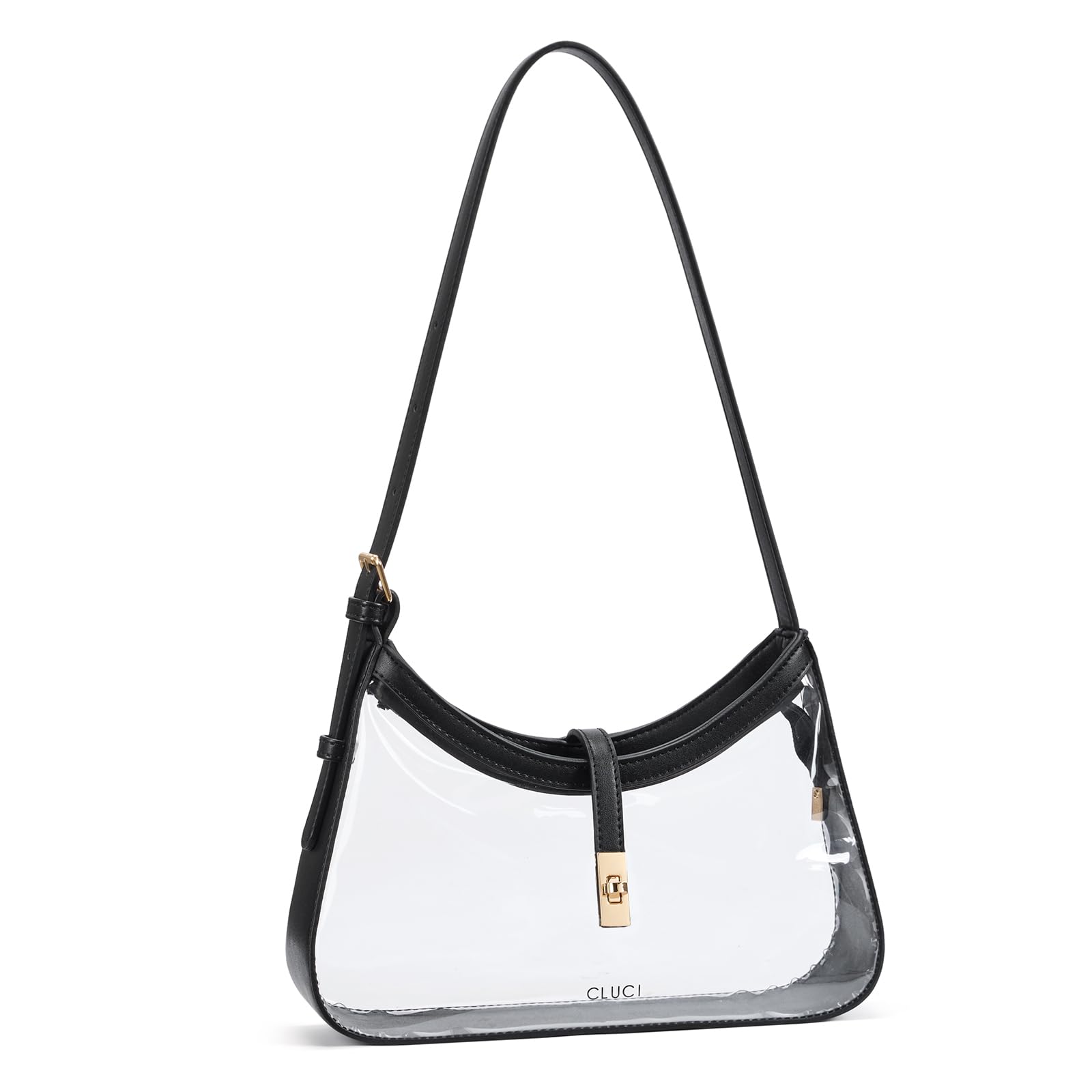 CLUCI Clear Bag for Stadium Events, Clear Purses for Women, Shoulder Bag Hobo Handbag with Adjustable Strap