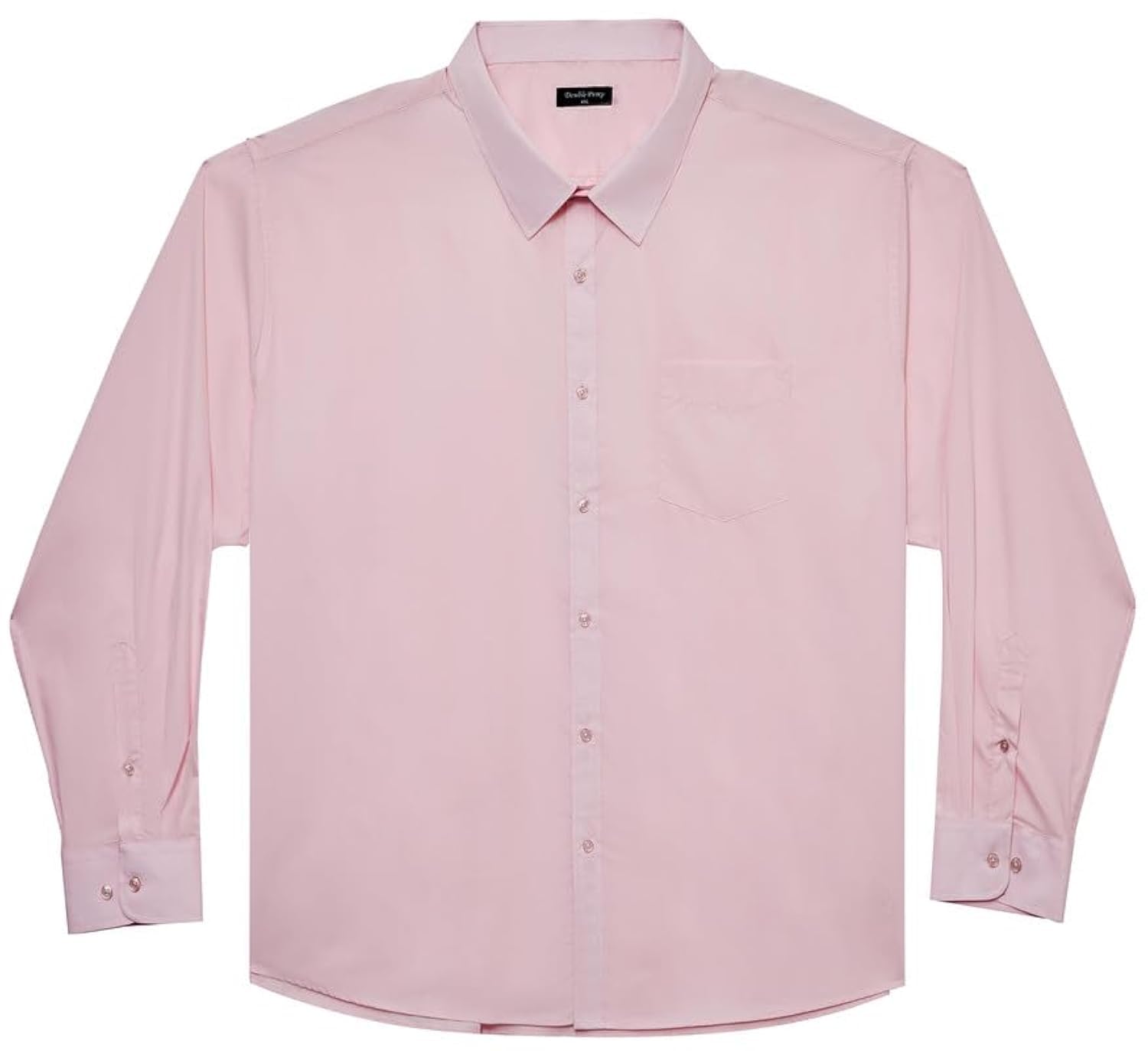 Double Pump Big and Tall Dress Shirts for Men Long Sleeve Business Casual Solid Button Down Shirts from XXL(T) to 6XL(T)(S303,XXLT)