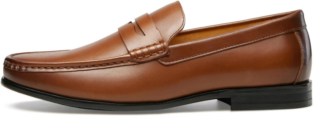 Journey West Mens Dress Shoes Slip on Penny Loafers for Men Tan 8.5