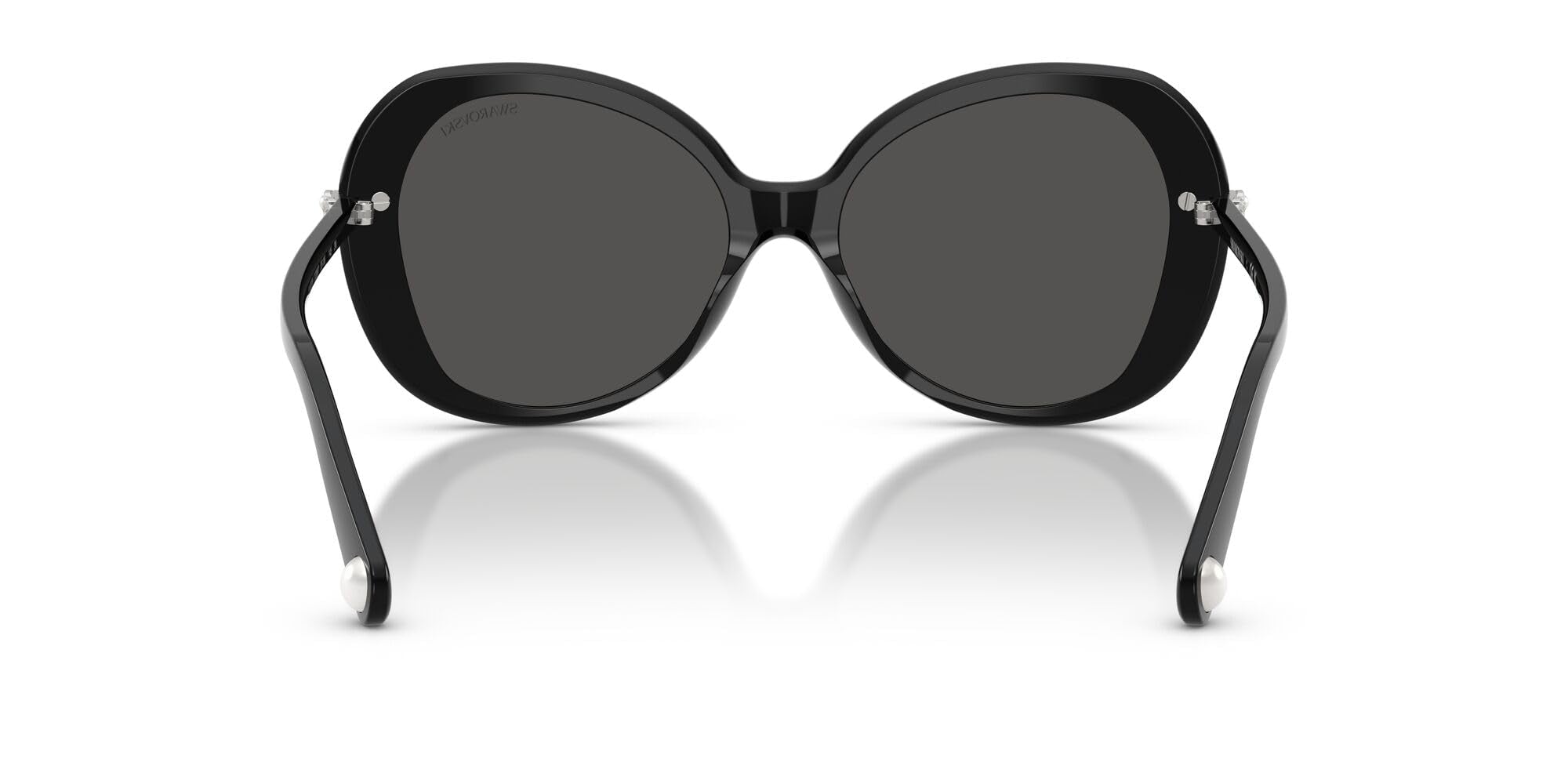 Swarovski Women's SK6059F Low Bridge Fit Butterfly Sunglasses, Black/Dark Grey, 55 mm