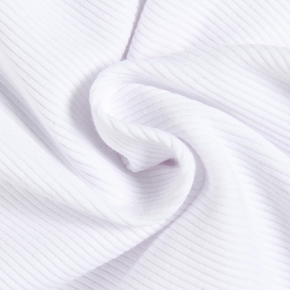 GEMBERA Womens Sleeveless Racerback High Neck Basic Ribbed Knit Fitted Tank Top White L