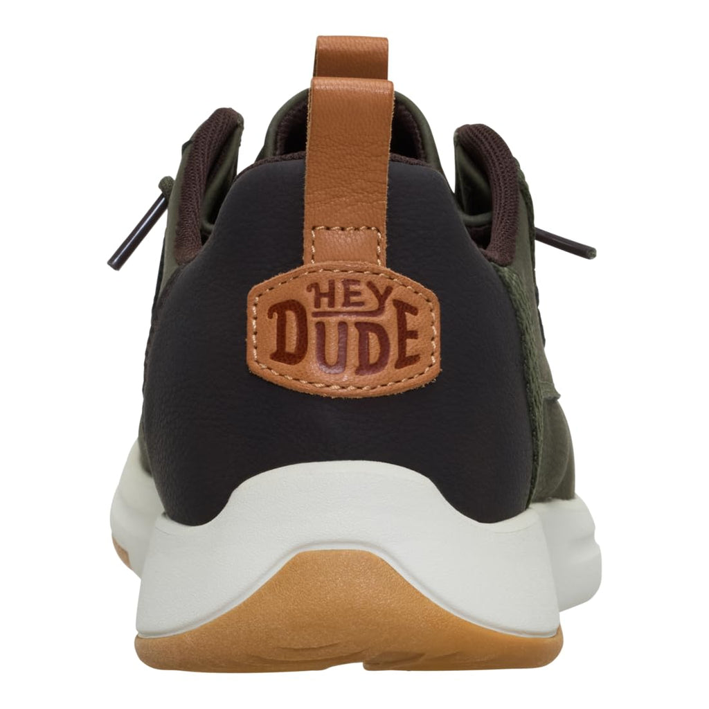 HEYDUDE Men’s Wally Drift Classic | Deep Green/Silver Birch Size 11 | Slip On Shoes for Men | Lightweight Loafers | Easy On System | Cushioned Insole