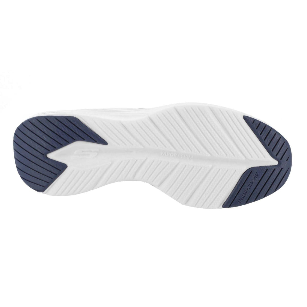 Skechers Men's Contour Foam Cozy Fit Hands Free Slip-in Sneaker,White/Navy,9 Wide