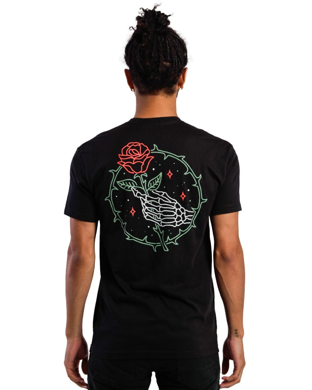 INTO THE AM Thorn Grip Men's Tee - Nature Themed Graphic T-Shirts (Black, Medium)