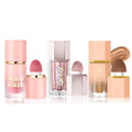 URQT Highly Pigmented Liquid Contour - Built-in Sponge Tip Sculpted Complexion Wand With Long Lasting Natural Buildable Highlighters and Bronzer (Contour+Blush+Highlighter)