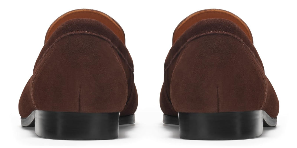 Journey West Ivy Style Suede Slip-on Penny Loafers Shoes for Women Coffee US 9