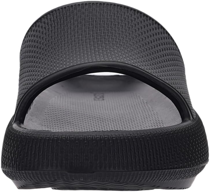 Joomra Shower Slippers for Women Mens Foam Pillow House Shower Bath Bathroom Puffy Home Platform Sandals Cushion Slides for Ladies Female Size Male Sandles Black 39-40