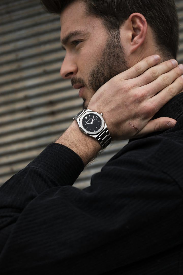 PIERRE RICHARDSON PR5422 Men’s Luxury Watch – Japanese Quartz Movement, Silver Stainless Steel, 41mm, 5ATM Water Resistant, Scratch-Resistant Sapphire Crystal Glass – Classic Dress Watch for Men