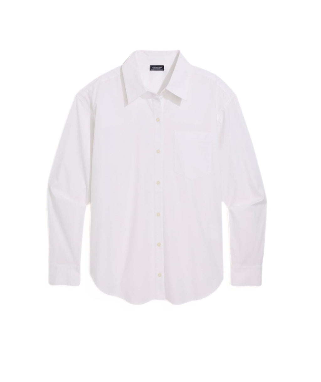 vineyard vines Birdie Poplin Button-Down, White Cap, M