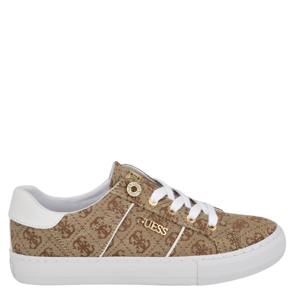 Guess Women's Loven Sneaker, Medium Brown 219, 7