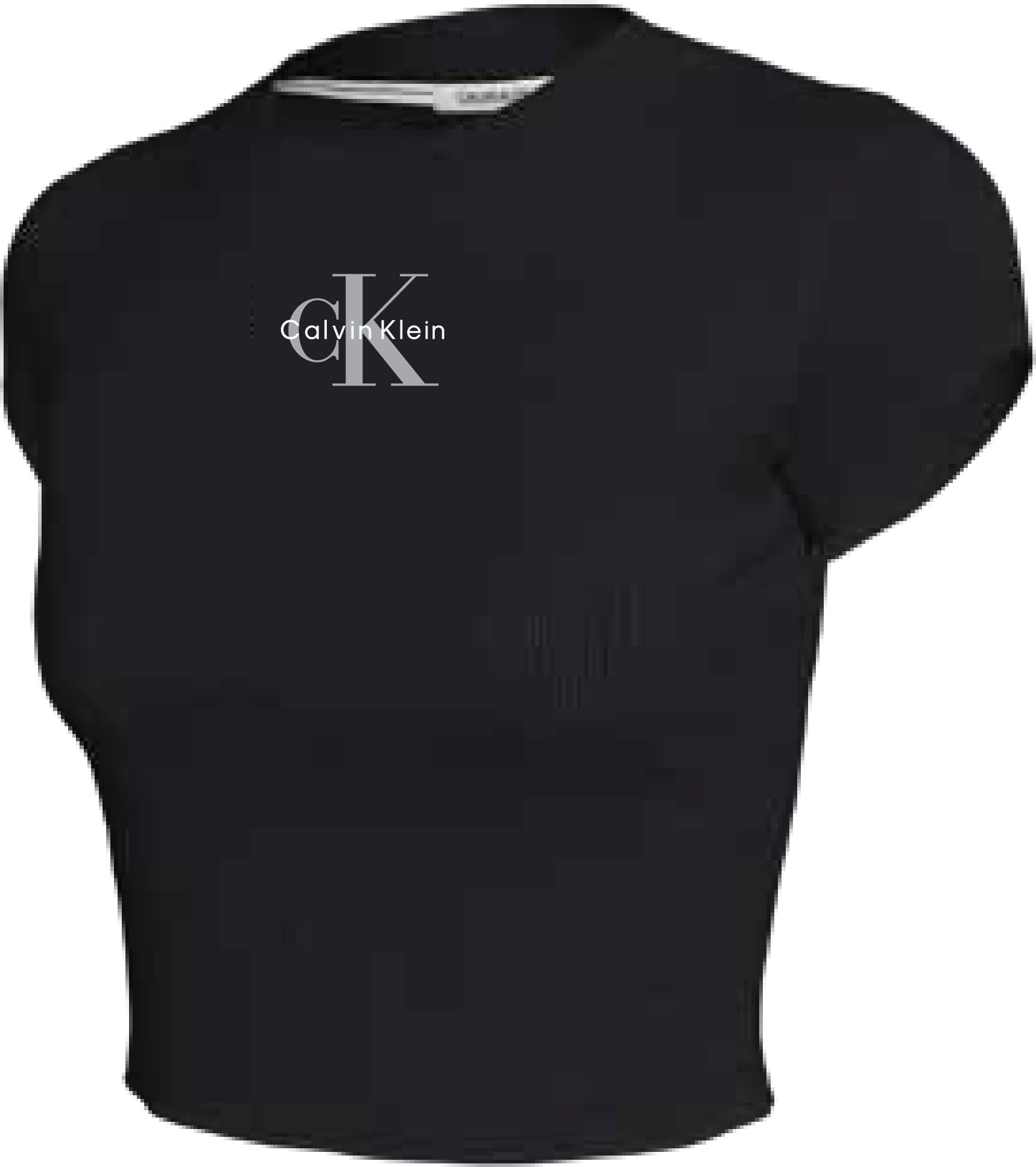 Calvin Klein Women's Monogram Logo Ribbed Baby Tee