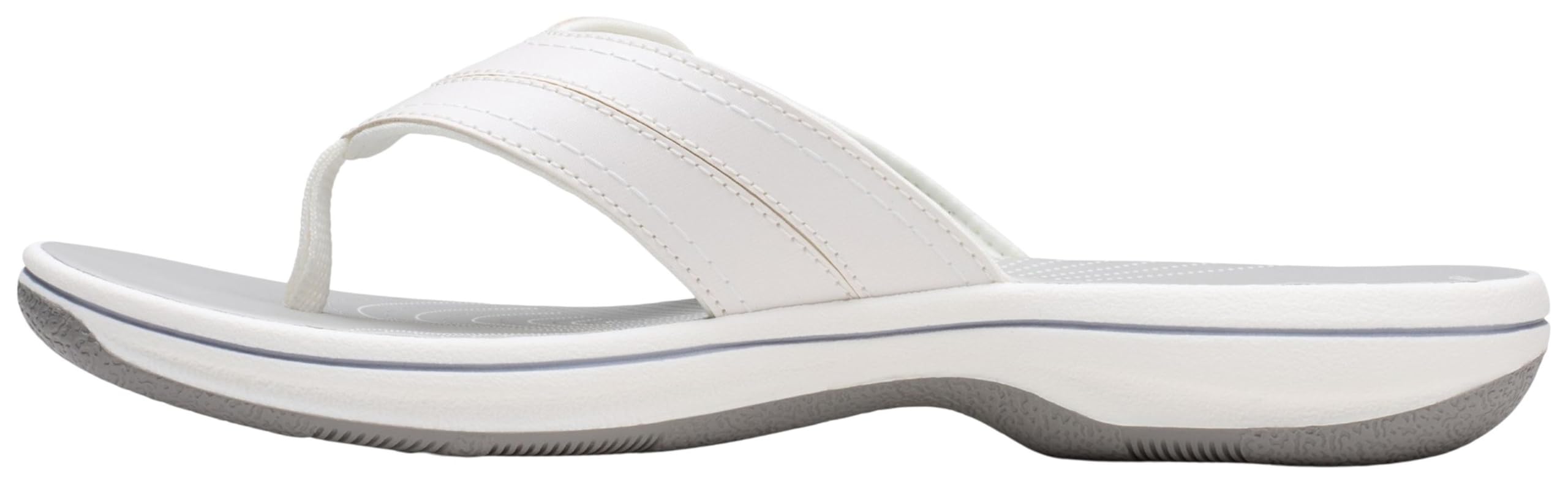 Clarks Women's Breeze Reyna CloudSteppers Flip-Flop, White Synthetic, 9