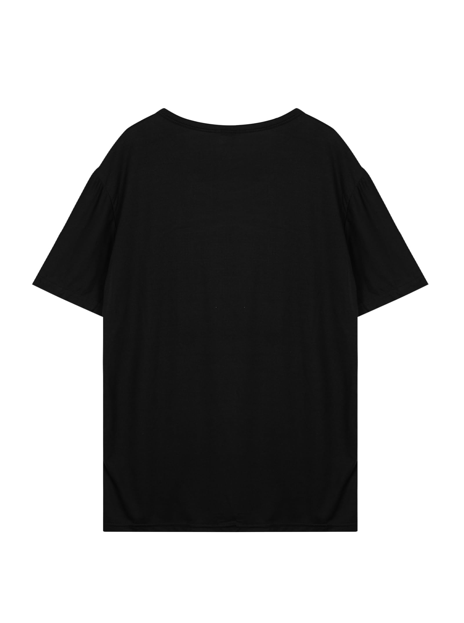 Hilinker Women's Funny Graphic Tees Summer Cute Tops Casual Loose Short Sleeve T Shirts Nope Black X-Large