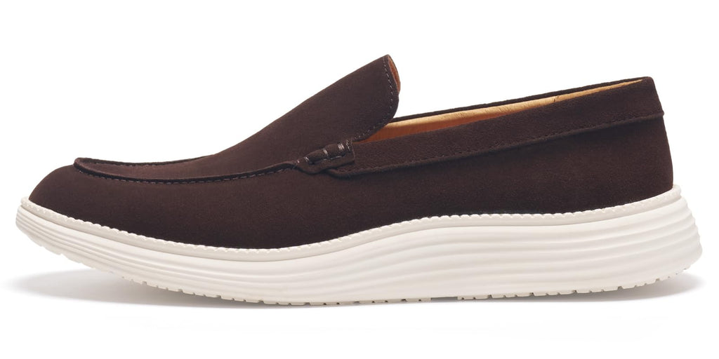 Journey West Men's Comfort Casual Slip-on Suede Leather Loafers Shoes for Men Coffee US 9