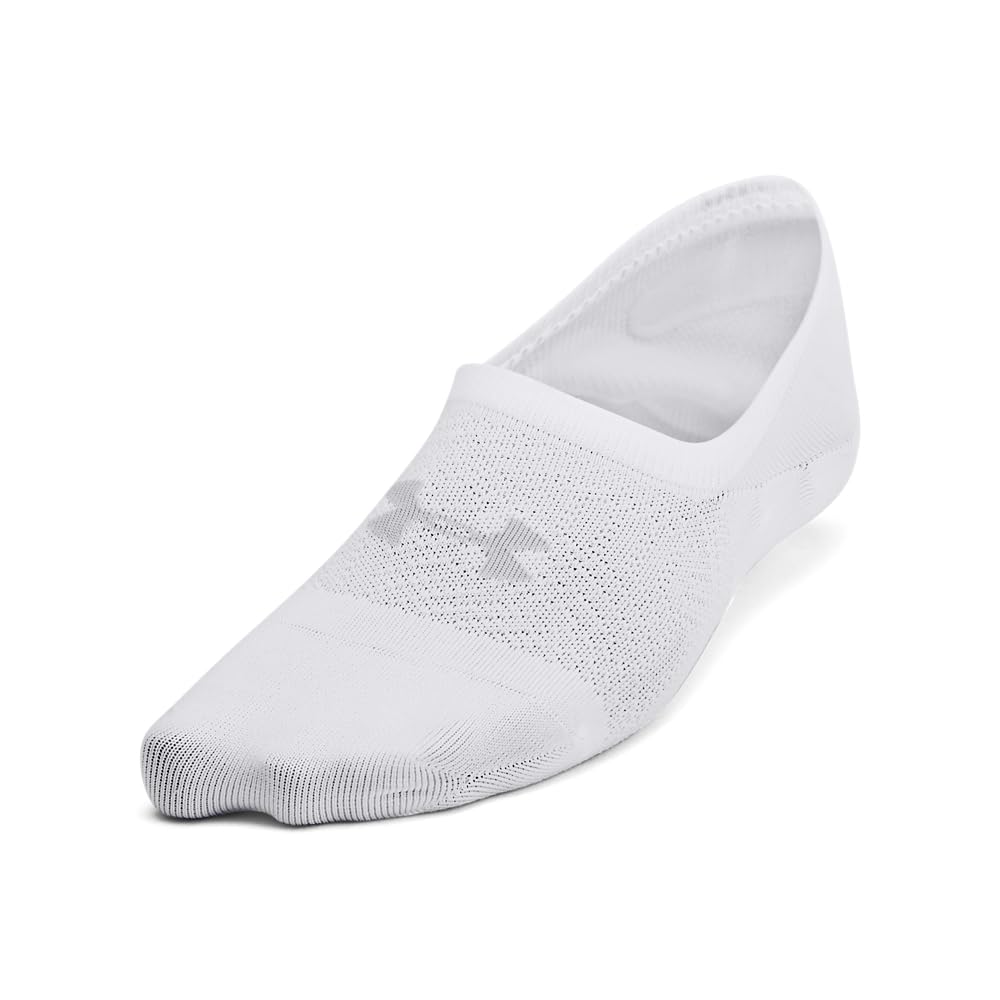 Under Armour Womens Breathe Lite Liner Socks 6 Pack, (100) White/White/Mod Gray, Small