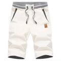 Tansozer Men's Shorts Casual Classic Fit Drawstring Summer Beach Shorts with Elastic Waist and Pockets (White, Large)