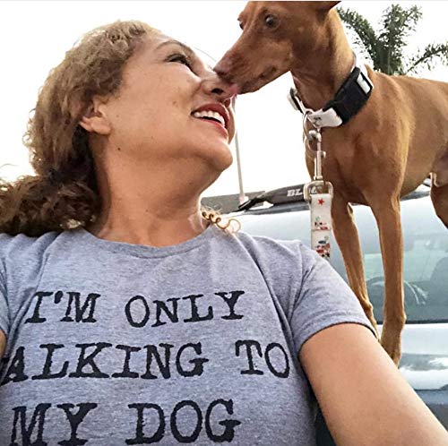 Im Only Talking to My Dog Today Funny Dog Mom Womens T Shirt Cute Grey S