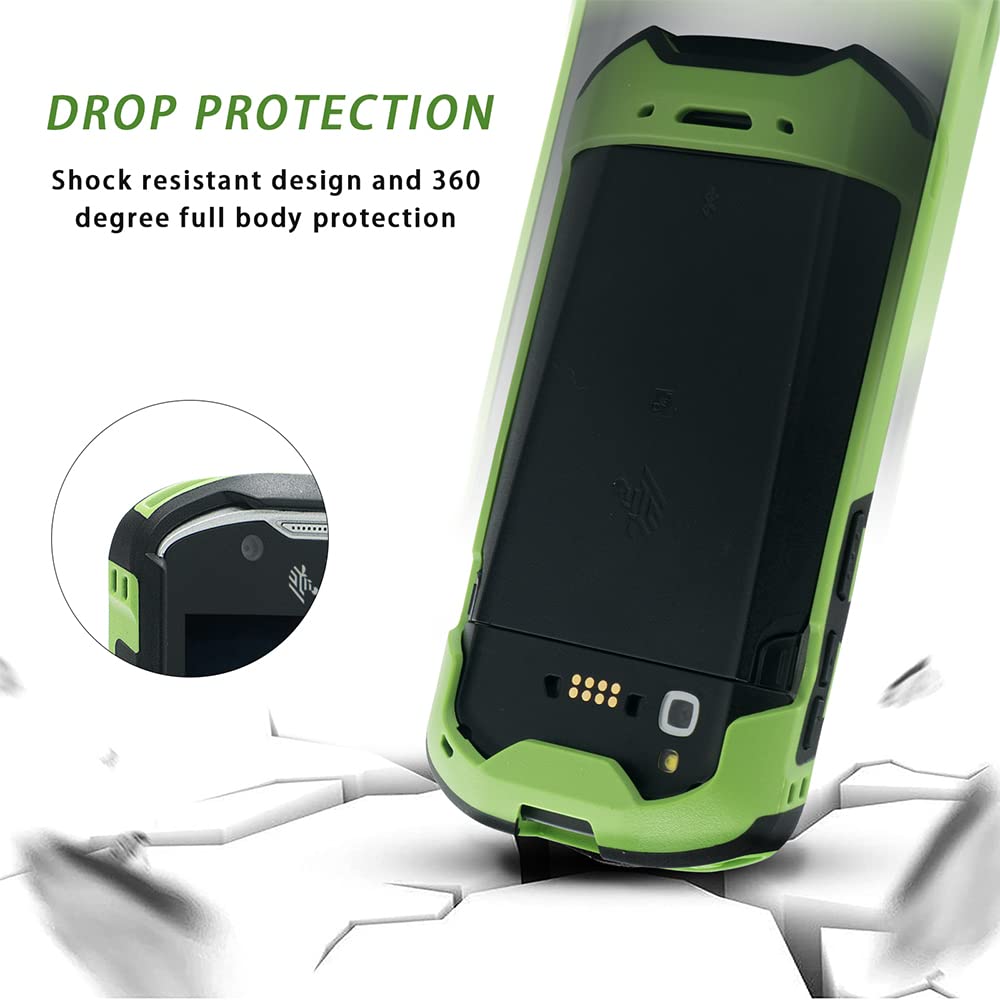IYOUBOL Protective Cover Bumper Case Rugged Boot with Hand Strap for Zebra TC51 TC510K TC52 TC56 TC57 TC57X TC52X TC5X (Green)
