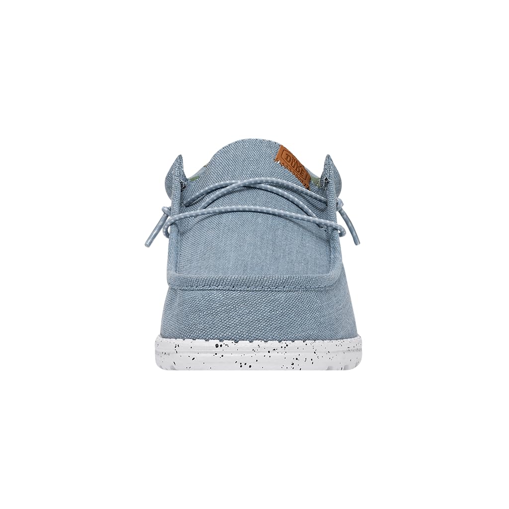 HEYDUDE Men's Wally Washed Canvas Blue Size 10 | Men's Shoes | Men's Slip-on Loafers | Comfortable & Light-Weight