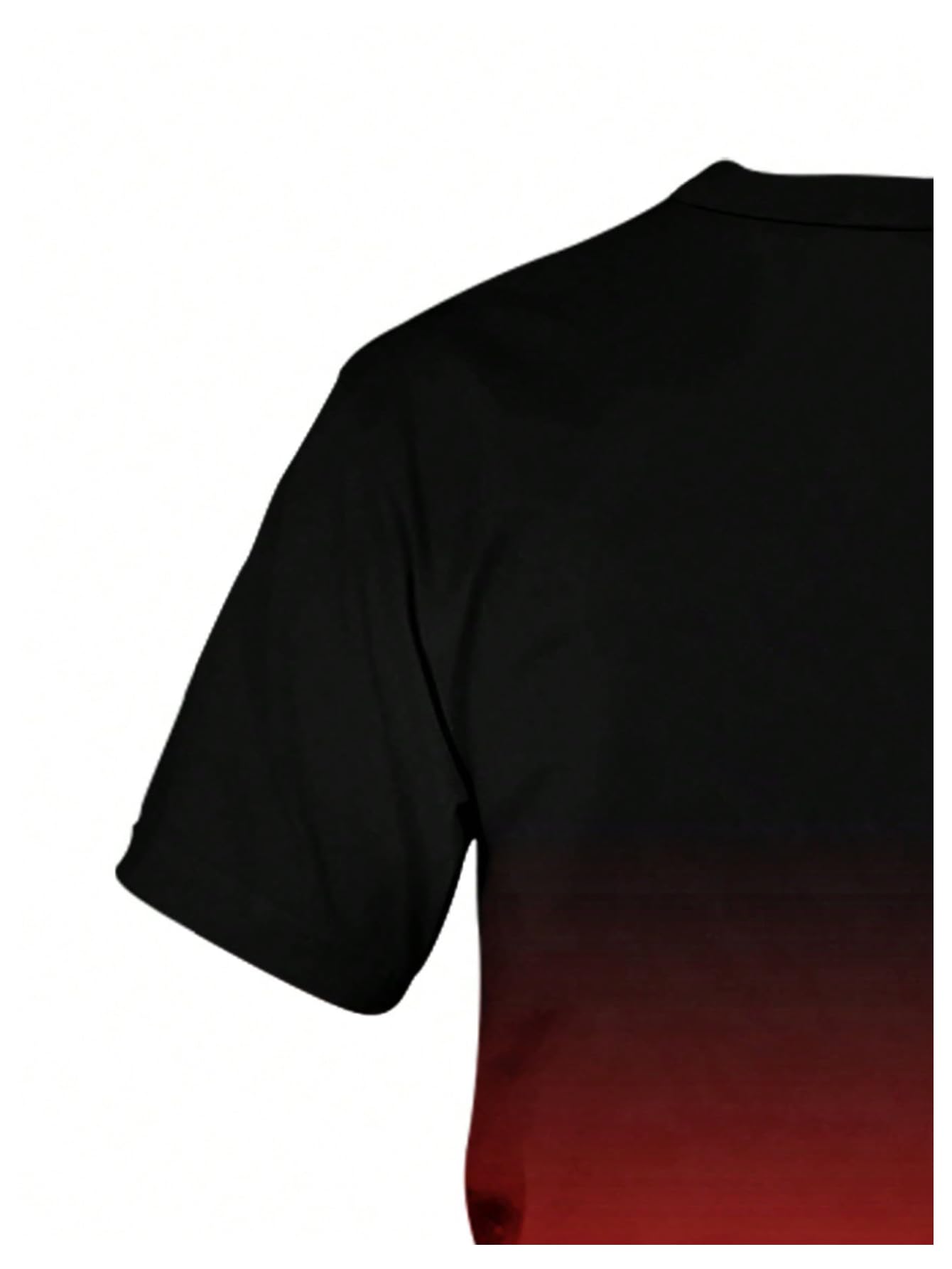 WDIRARA Men's 2 Piece Short Sets Graphic Print Short Sleeve T Shirts and Drawstring Shorts Clothing Set Black and Red X-Large