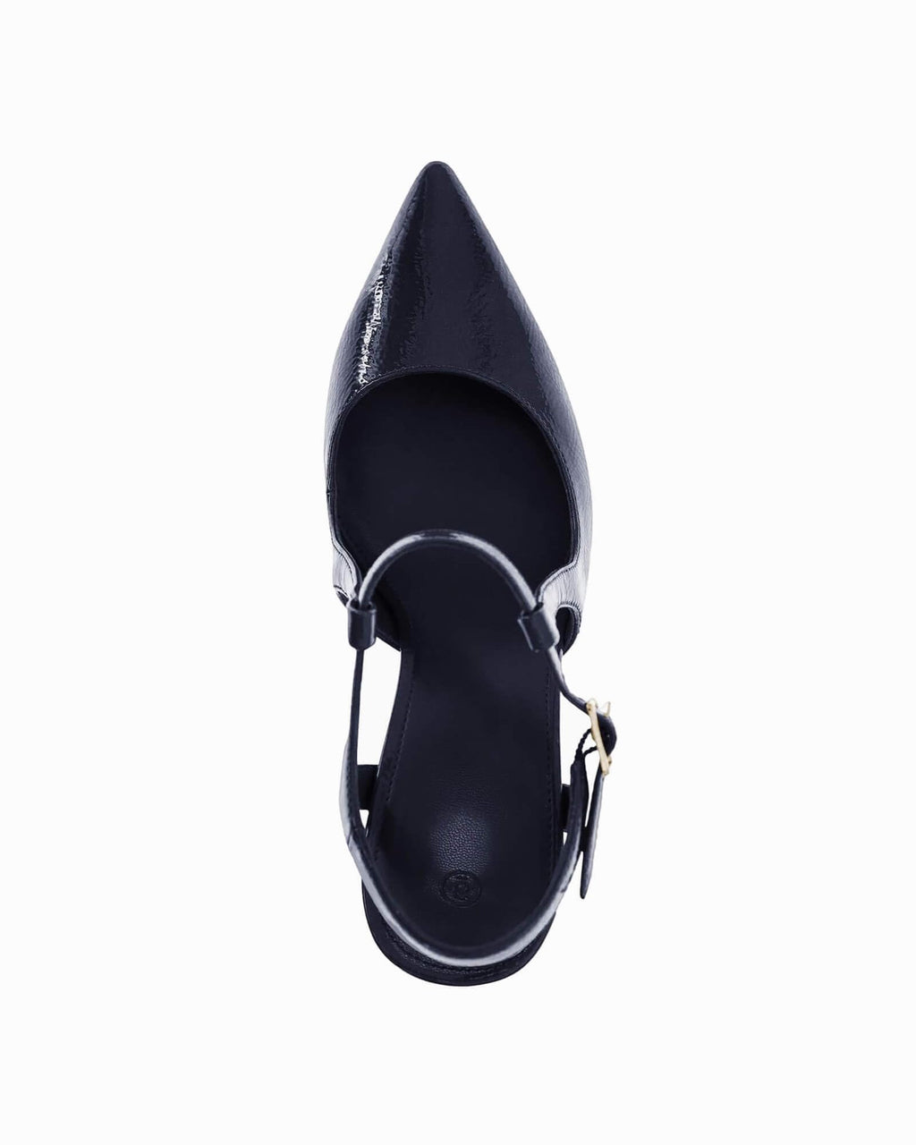 Coutgo Womens High Heels Pointed Toe Ankle Strap Pumps Patent Leather Sexy Stiletto Office Wedding Dress Shoes, Navy, Size 9.5