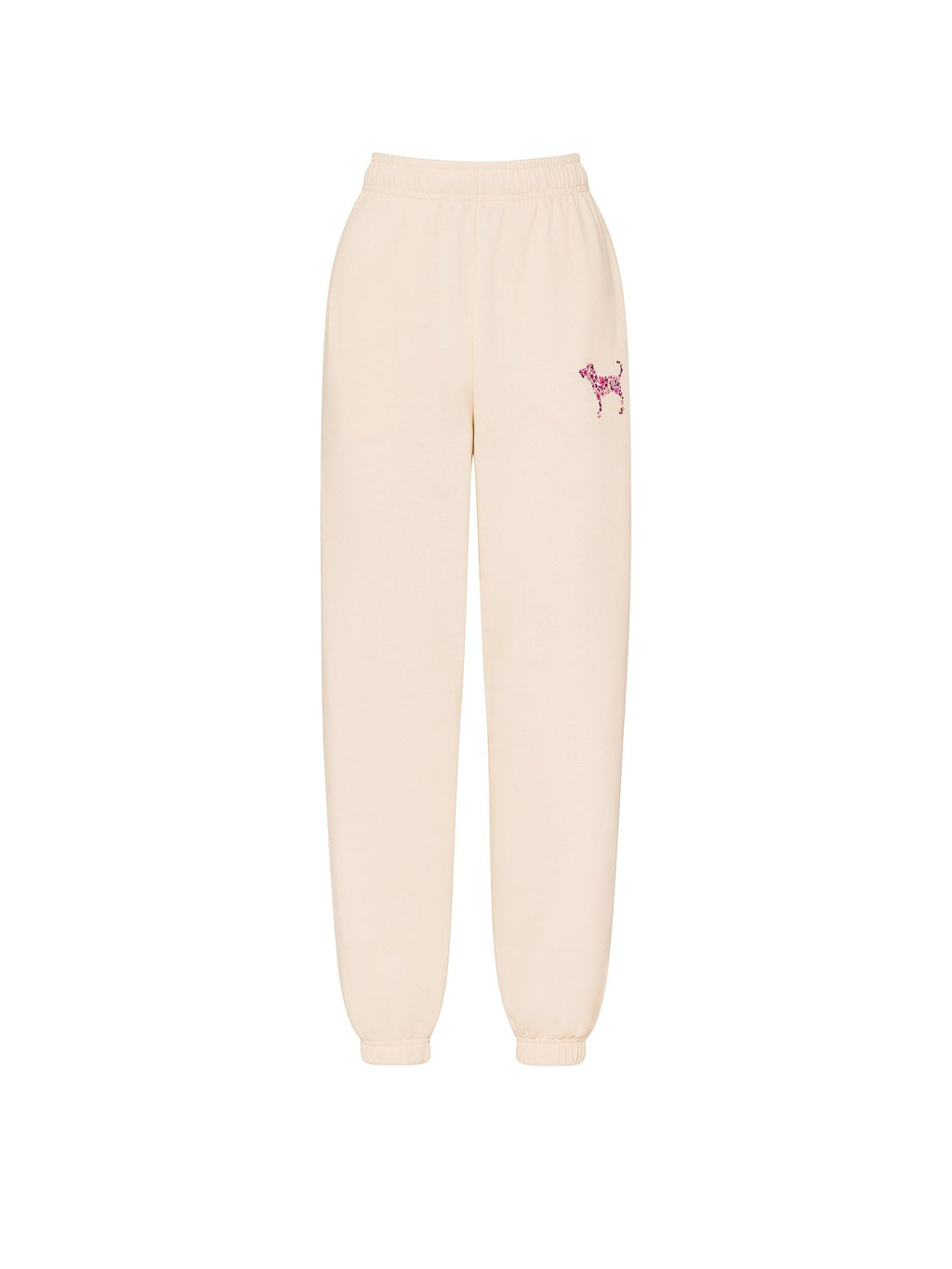 Victoria's Secret Pink Women's Campus Fleece Sweatpants,Winter White, (M)