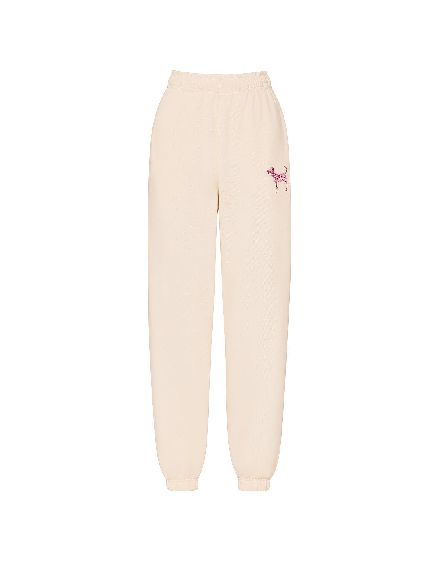 Victoria's Secret Pink Women's Campus Fleece Sweatpants,Winter White, (M)