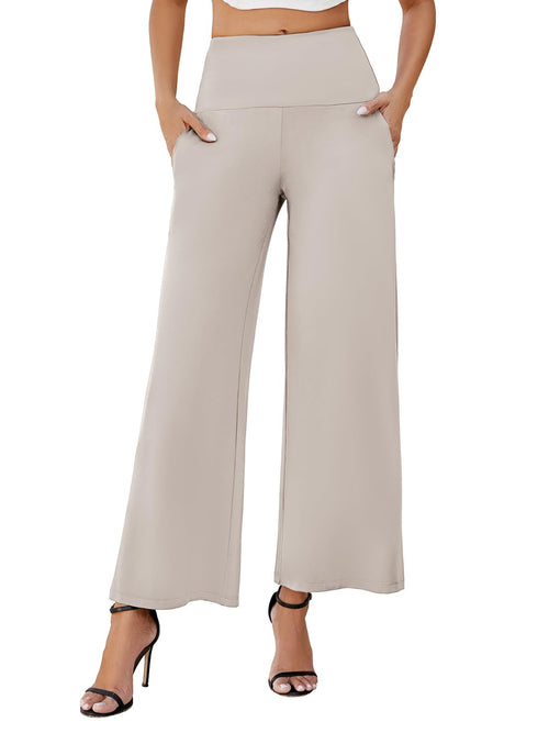 Arolina Palazzo Pants for Women Dressy Casual Wide Leg Pants for Women Stretchy Flowy High Waist Lounge Pants Trousers