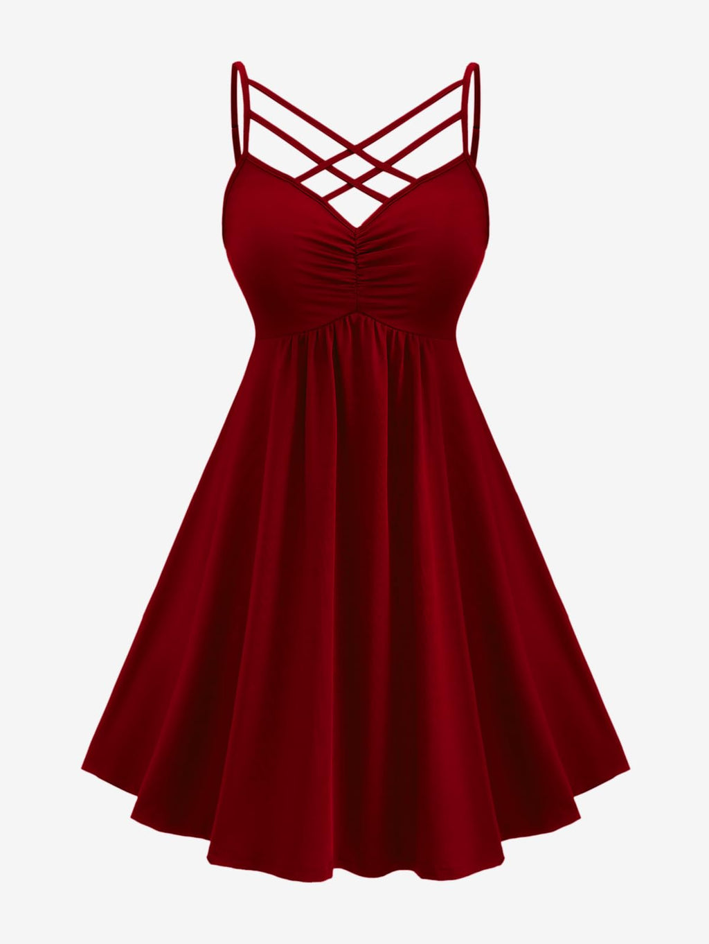 ROSE GAL Womens Plus Size 2pcs Witch Halloween Costume Gothic Lace Hooded Lace-up High Low Hem Long Top and Crisscross Strappy Cami Dress(Red/3X)
