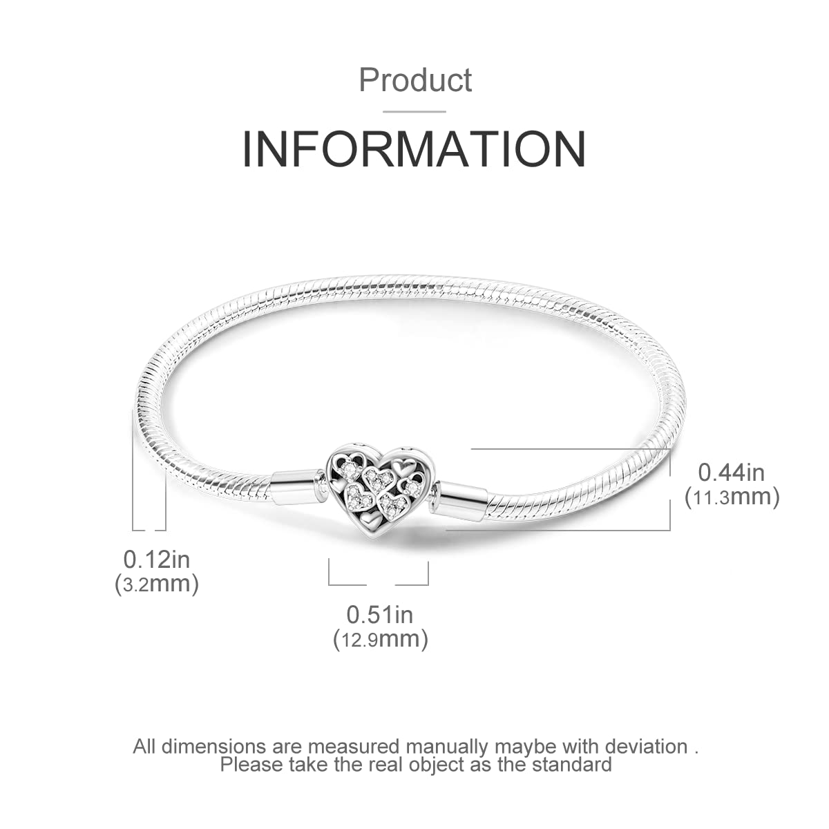 Parmuz 925 Sterling Silver Charm Bracelet for Woman Snake Chain Bracelet Star Moon Butterfly Cute Iconic Moments European Bracelet Jewelry Gift for Woman
