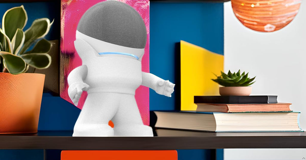 Splin Alexa Smart Speaker Echo Dot 4th or 5th Gen Desktop Stand Stand - Amazon- Mr. Bill (White)