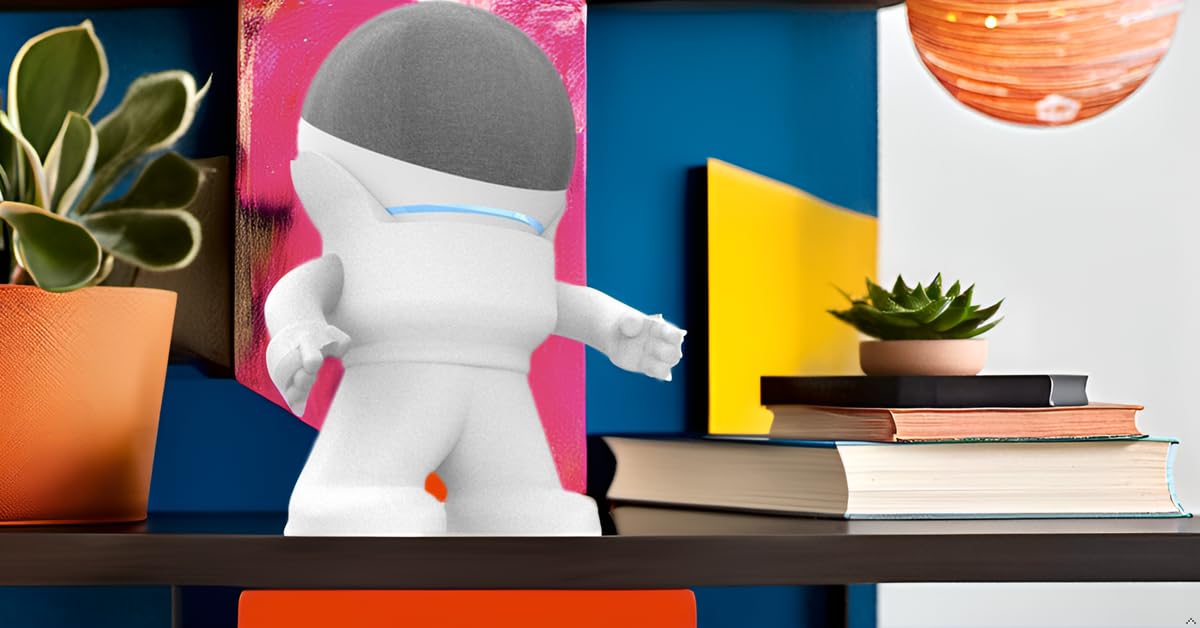 Splin Alexa Smart Speaker Echo Dot 4th or 5th Gen Desktop Stand Stand - Amazon- Mr. Bill (White)