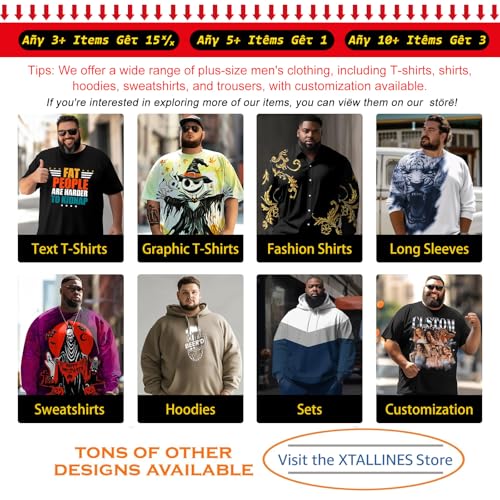 xtalline Big and Tall Men T Shirts Graphic Tee Shirt Casual Fashion Short Sleeve Plus Size T Shirt Tshirts for Men 4XL XXXXL XXXX 4X Large #20 Identify T0 5DAR 060