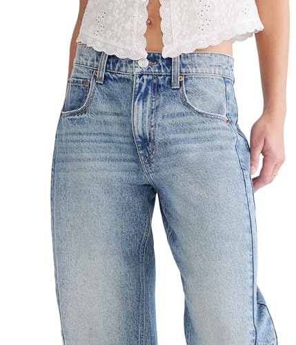 Mid-Rise Barrel Leg Jean, Medium WASH, 2