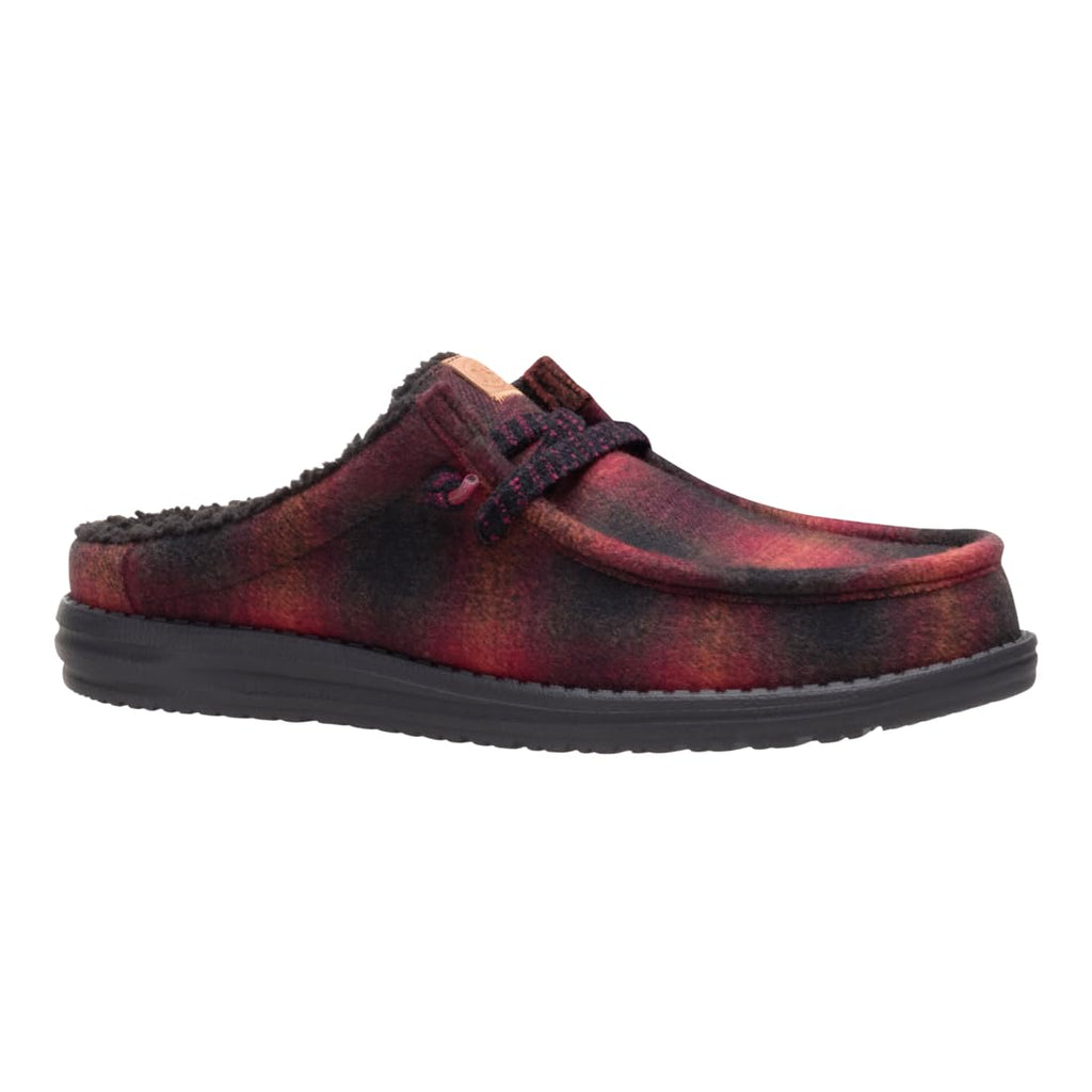 HEYDUDE Men's Wally Slip Cozy Plaid Slip-On