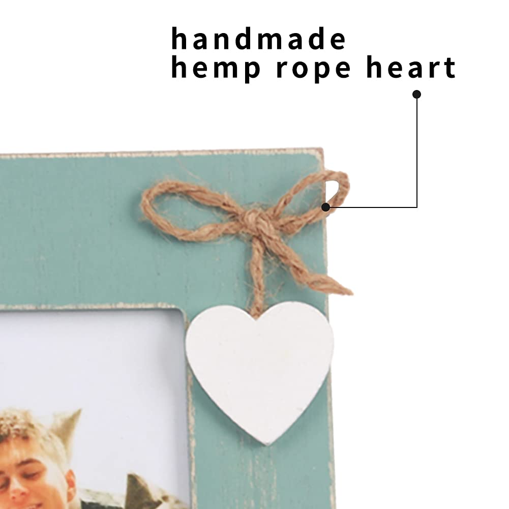 U/D Teal Picture Frame for Love 4x6,Blue Heart Photo Frame for Boyfriend and Girlfriend Gift,Couple,Family
