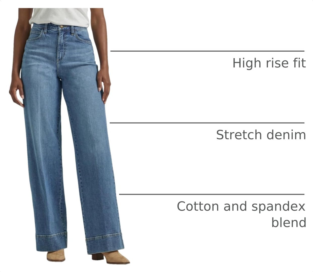 Lee Women's Legendary High Rise Trouser Jean Elevated Retro 14 Long