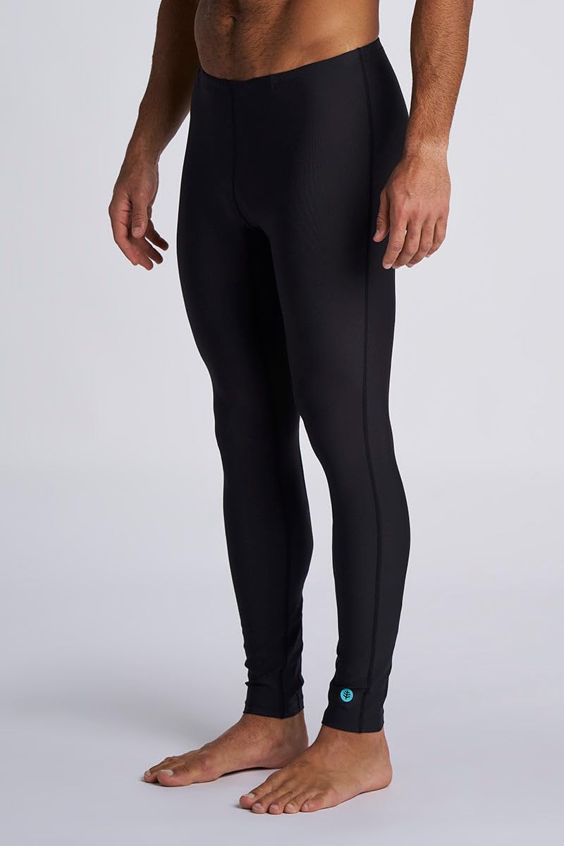 Men's Swim Tights - UPF 50+ Sun Protection - Deep Water in Black
