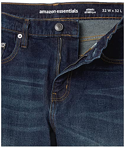 Amazon Essentials Men's Athletic-Fit Stretch Jeans - Discontinued Colors, Dark Wash, 33W x 32L