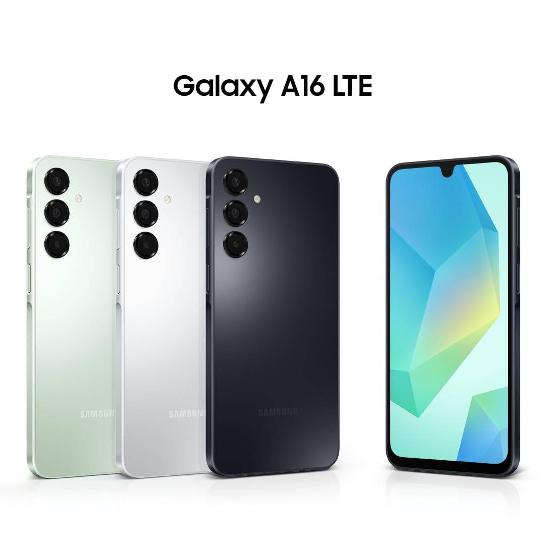 SAMSUNG Galaxy A16 4G Dual SIM (128GB, 2025) 6.7" 90Hz AMOLED, Splash Resistant, 8Core, 50MP Camera (Factory Unlocked International Model for GSM, Global) A165M/DS (25W Fast Charger Bundle, Black)